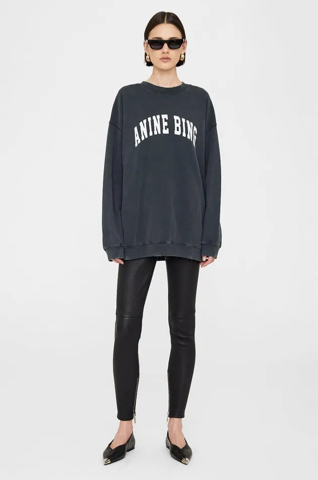 TShirts Sweatshirts Women ANINE BING Tyler Sweatshirt In Washed Black ANINE BING TShirts Sweatshirts Women ANINE BING Tyler Sweatshirt In Washed Black ANINE BING