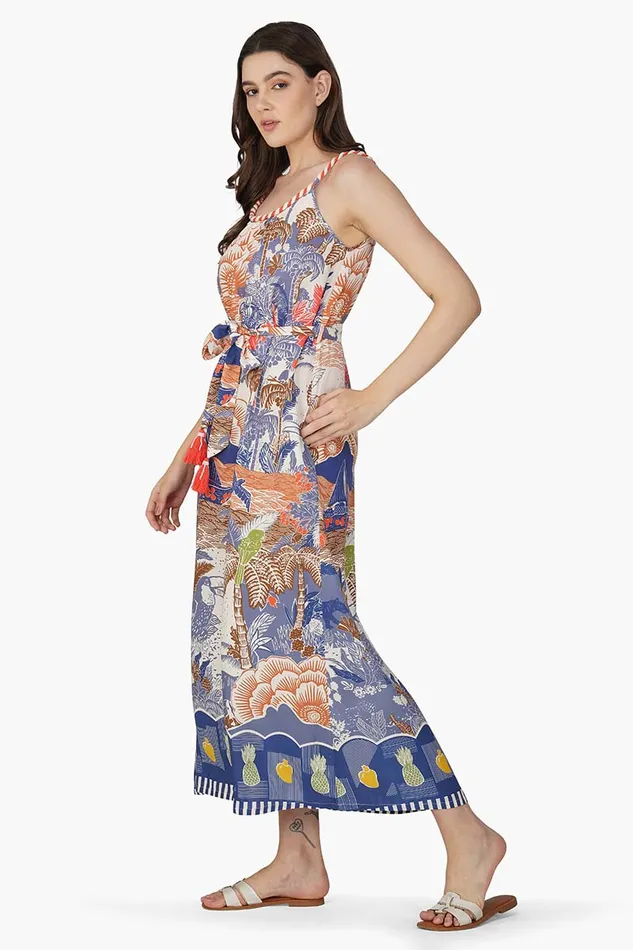 Taste Of Blue Tropics Maxi Dress Taste Of Blue Tropics Maxi Dress
