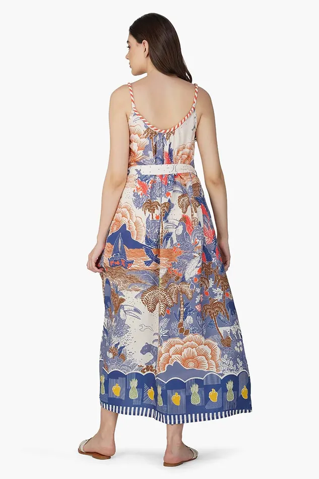Taste Of Blue Tropics Maxi Dress Taste Of Blue Tropics Maxi Dress