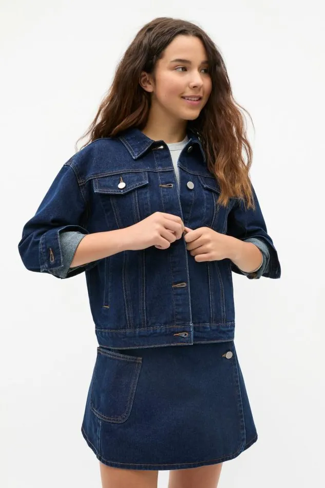 Teen Essentials Seed Heritage Boxy Denim Jacket Rinse Wash