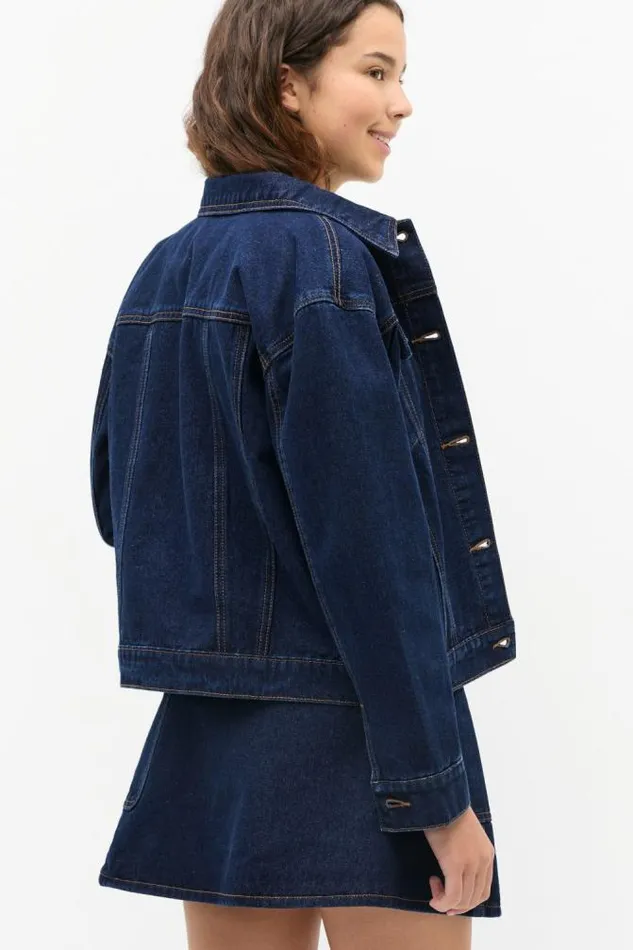 Teen Essentials Seed Heritage Boxy Denim Jacket Rinse Wash