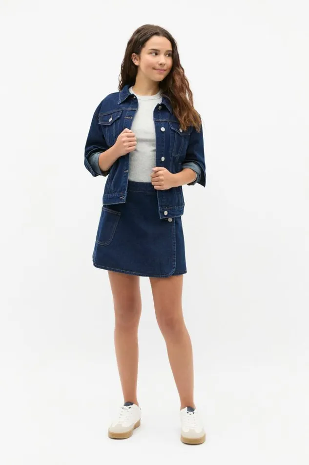 Teen Essentials Seed Heritage Boxy Denim Jacket Rinse Wash