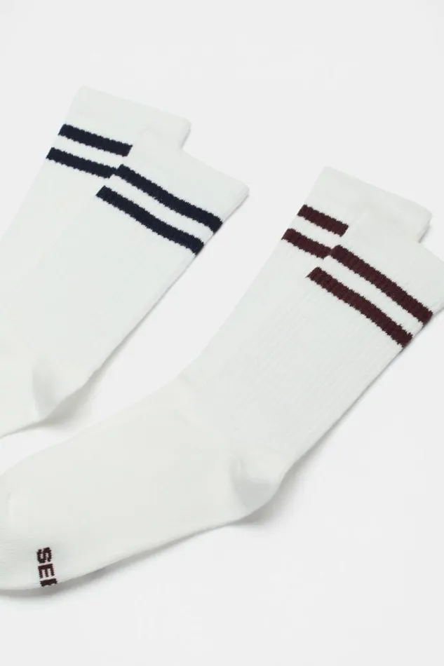 Teen Socks Seed Heritage Stripe Sock 2 Pack Plum Multi