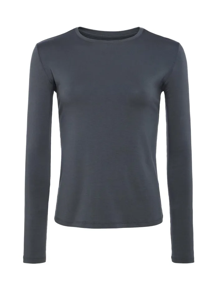 Tess Long Sleeve Tee Dark Shadow Women L039Agence Tees