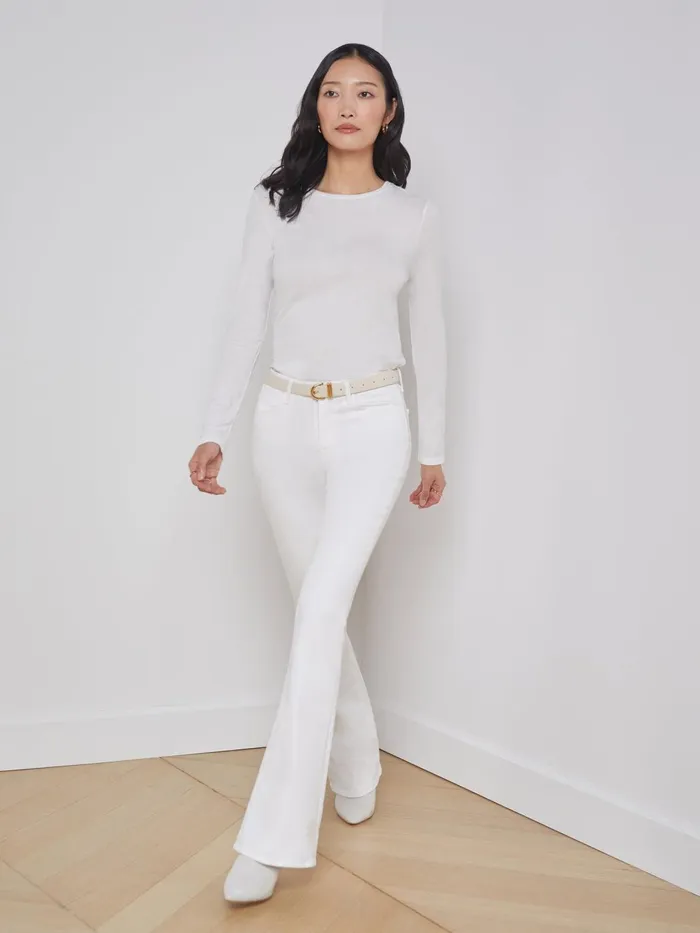Tess Long Sleeve Tee White Women L039Agence Tees