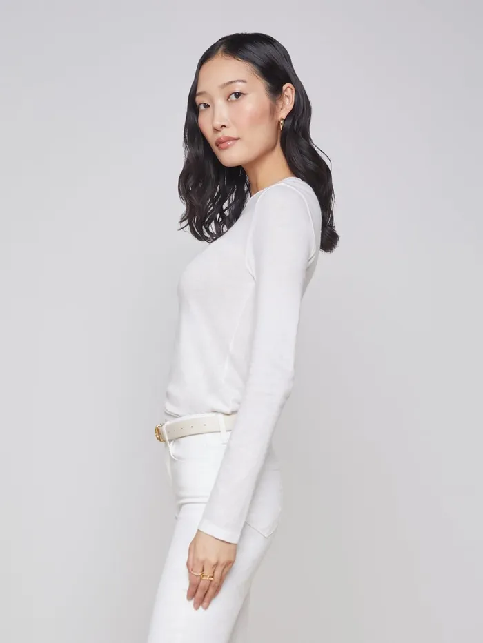 Tess Long Sleeve Tee White Women L039Agence Tees