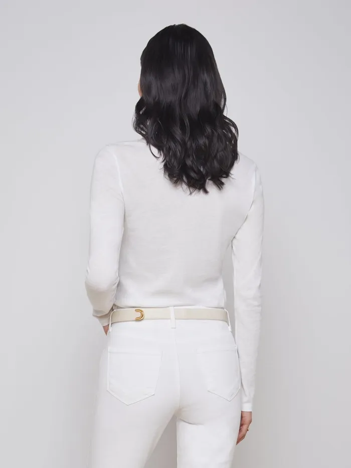 Tess Long Sleeve Tee White Women L039Agence Tees