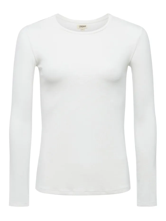 Tess Long Sleeve Tee White Women L039Agence Tees