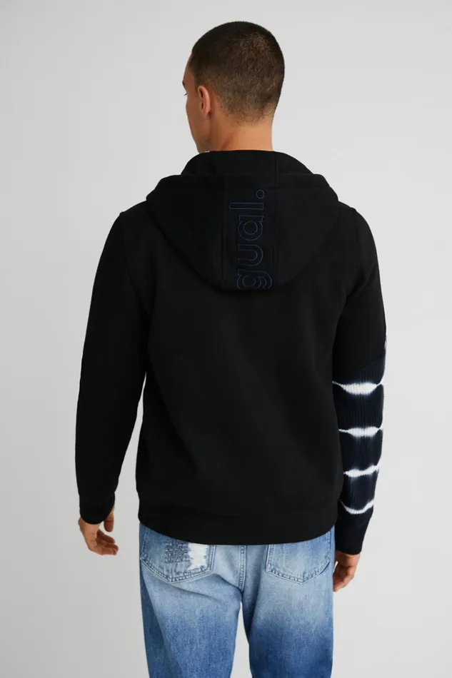 Tiedye Patchwork Hoodie Mens Desigual Sweaters and Sweatshirts