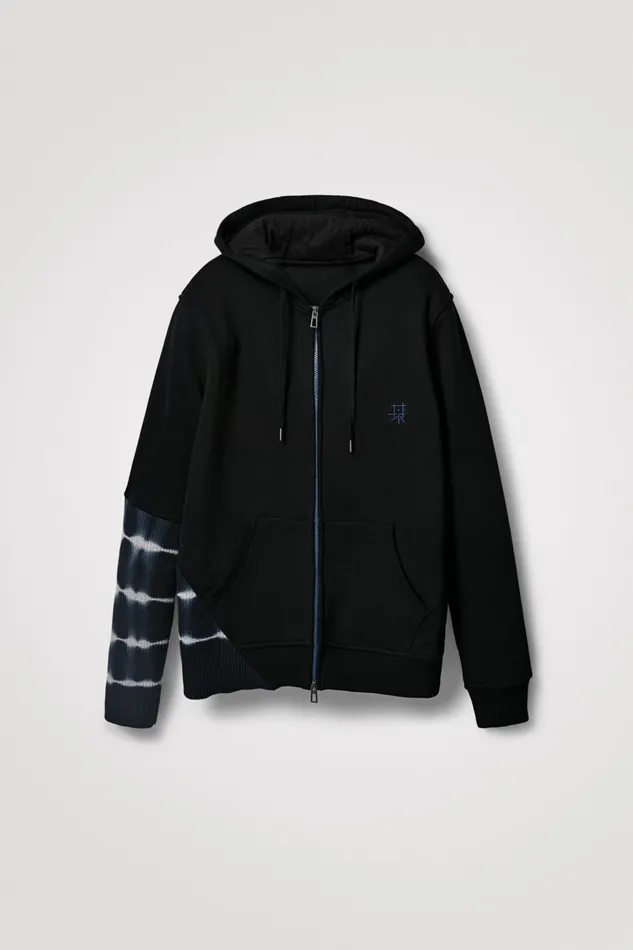 Tiedye Patchwork Hoodie Mens Desigual Sweaters and Sweatshirts
