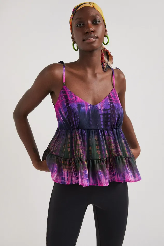 Tiedye Strap Top Women Desigual Tops and Shirts