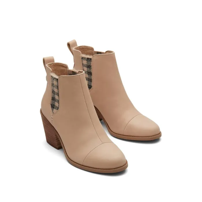 Toms Boots and Booties Everly Heeled Boot Sand Leather 8211 Women