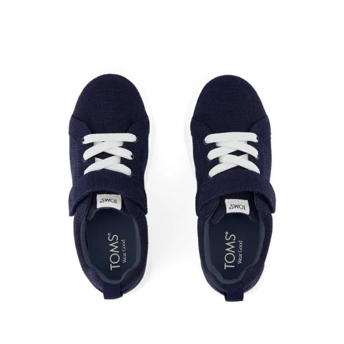 Toms Dress Casual Cruz LaceUp Kids Sneaker Navy Heritage Canvas 8211 Kids Toms Dress Casual Cruz LaceUp Kids Sneaker Navy Heritage Canvas 8211 Kids