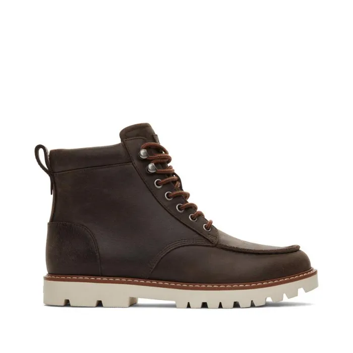 Toms Dress Casual Palomar Boot Dark Brown Water Resistant Leather 8211 Men