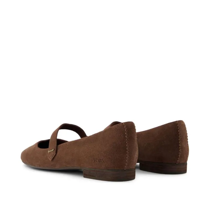 Toms Flats and Loafers Bianca Flat Dark Brown Suede 8211 Women