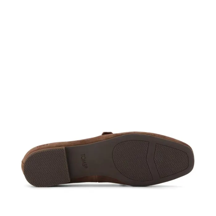 Toms Flats and Loafers Bianca Flat Dark Brown Suede 8211 Women