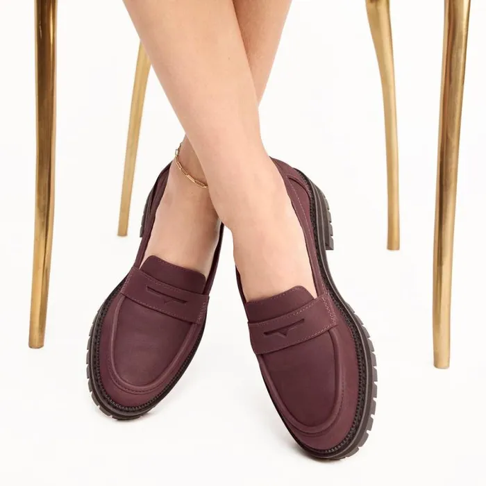 Toms Flats and Loafers Cara Loafer Blackberry Leather 8211 Women