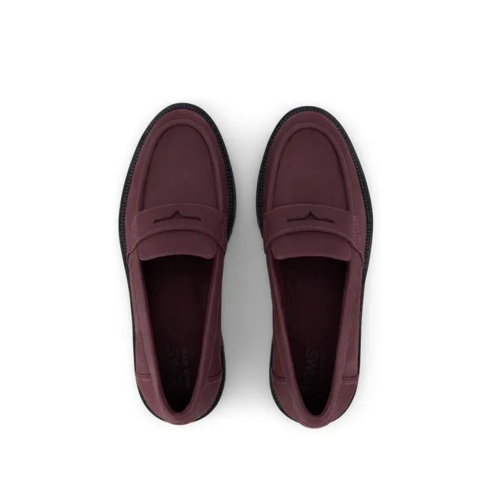 Toms Flats and Loafers Cara Loafer Blackberry Leather 8211 Women