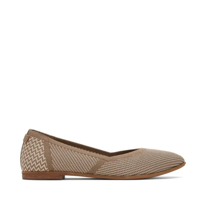 Toms Flats and Loafers Jutti Neat Flat Taupe Knit 8211 Women