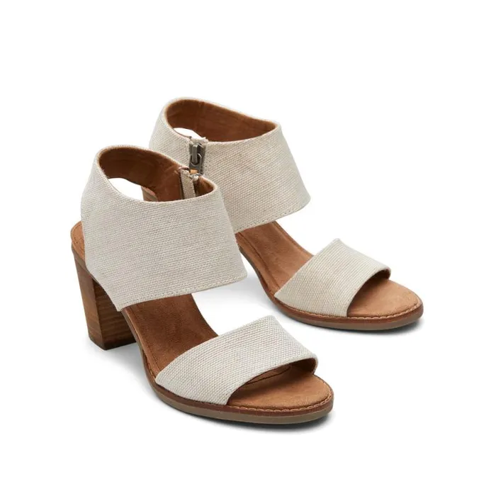 Toms Heels and Wedges Majorca Cutout Heeled Sandal Natural 8211 Women Toms Heels and Wedges Majorca Cutout Heeled Sandal Natural 8211 Women