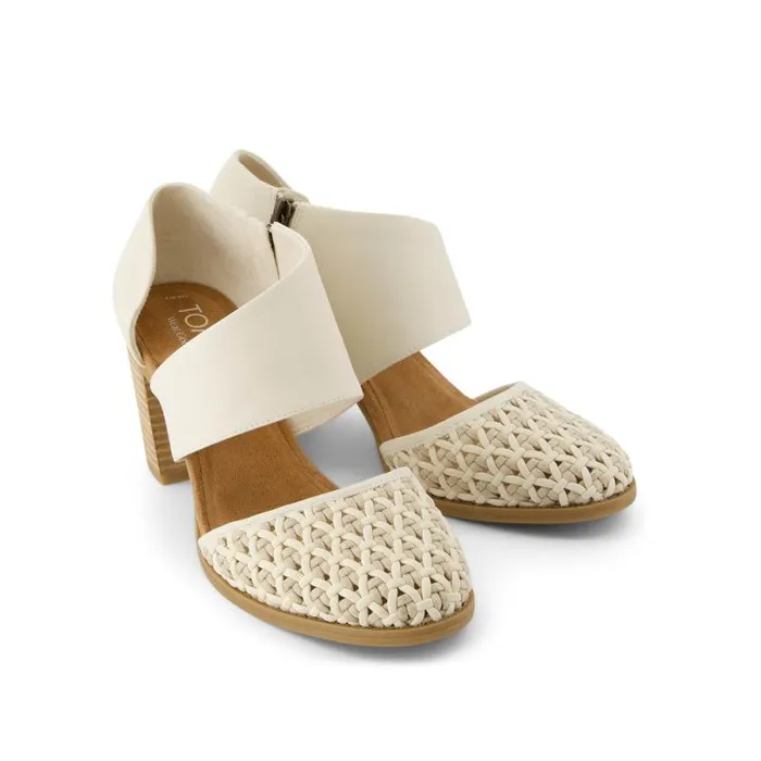 Toms Heels and Wedges Milan Closed Toe Heel Natural Geo Basket Pu Leather 8211 Women