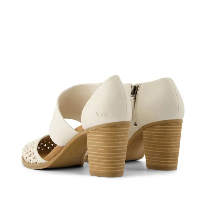 Toms Heels and Wedges Milan Closed Toe Heel Natural Geo Basket Pu Leather 8211 Women