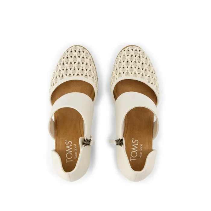Toms Heels and Wedges Milan Closed Toe Heel Natural Geo Basket Pu Leather 8211 Women