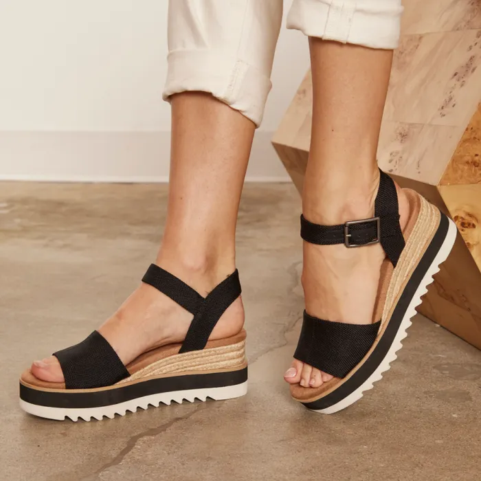 Toms Sandals Diana Wedge Sandal Black 8211 Women