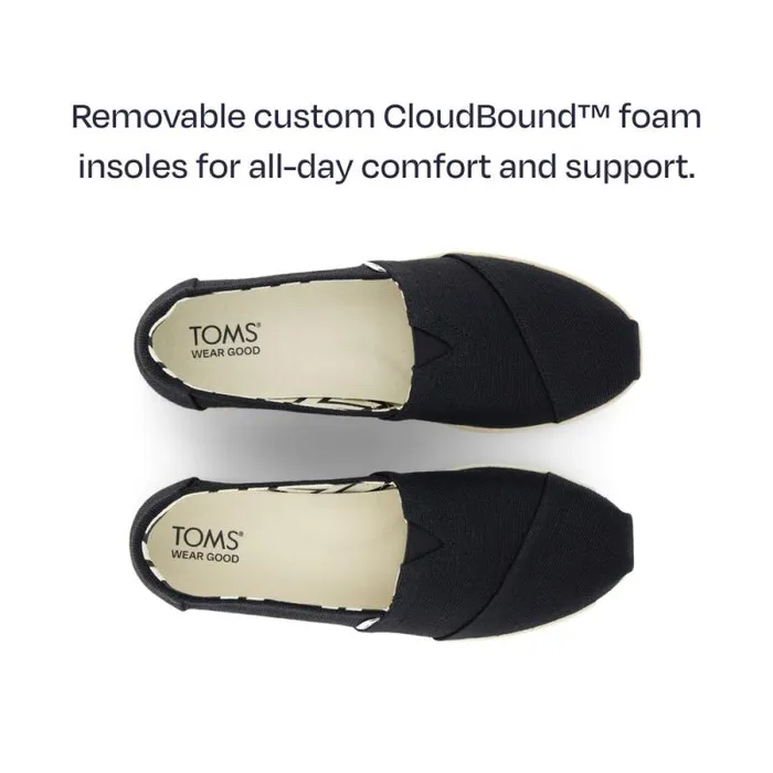 Toms Slip Ons Alpargata Plus Black Heritage Canvas 8211 Women