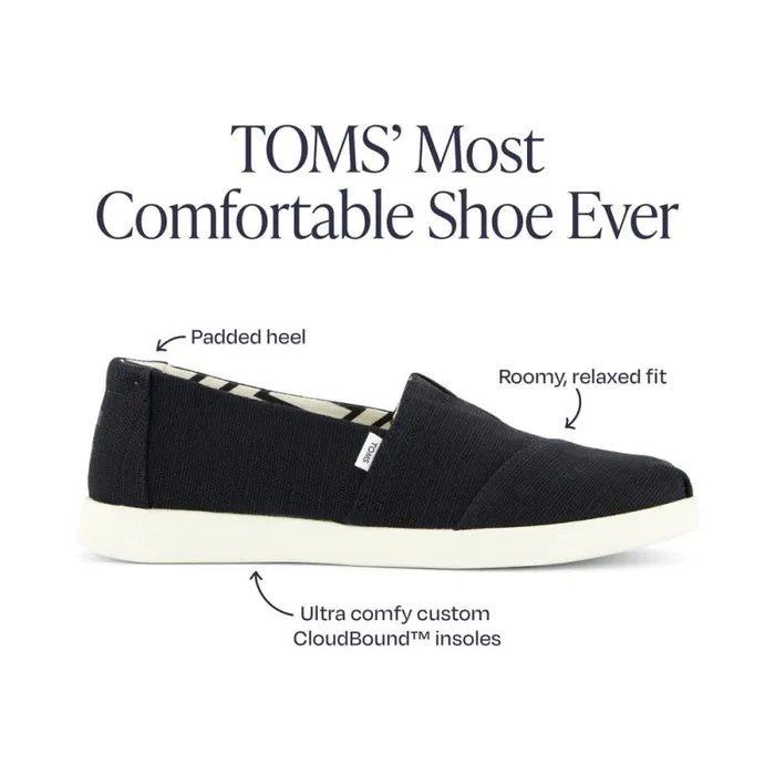 Toms Slip Ons Alpargata Plus Black Heritage Canvas 8211 Women