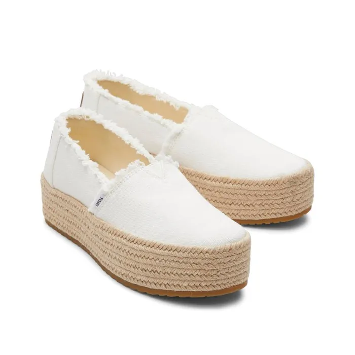 Toms Slip Ons Valencia Platform Espadrille White Canvas 8211 Women