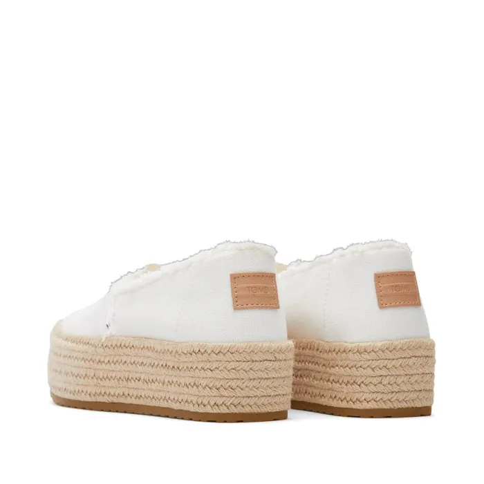 Toms Slip Ons Valencia Platform Espadrille White Canvas 8211 Women