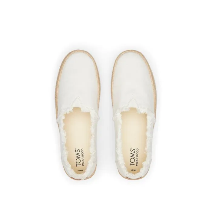 Toms Slip Ons Valencia Platform Espadrille White Canvas 8211 Women