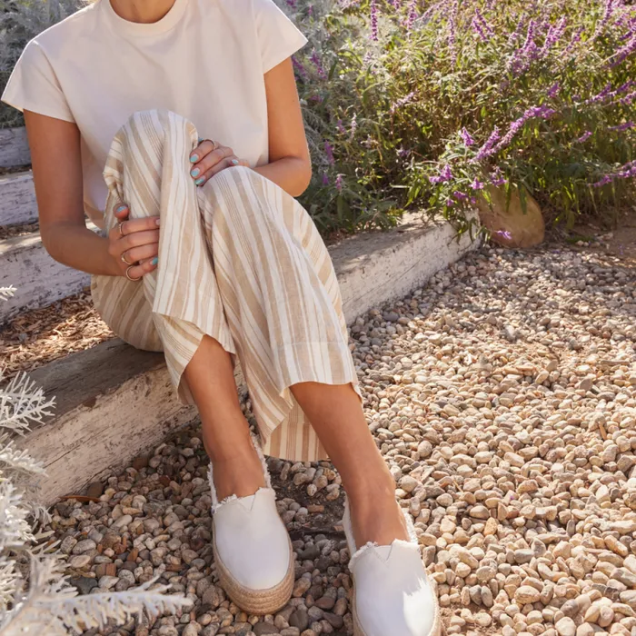 Toms Slip Ons Valencia Platform Espadrille White Canvas 8211 Women