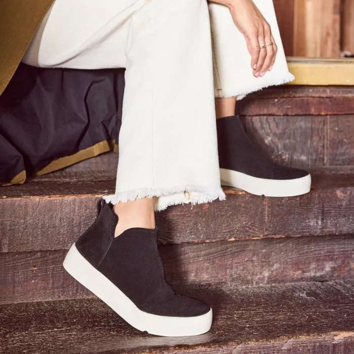Toms Slip Ons Verona Mid Platform Sneaker Suede Black 8211 Women