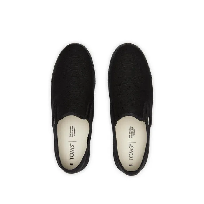 Toms Sneakers Baja Slip On Sneaker All Black Heriitage Canvas 8211 Men