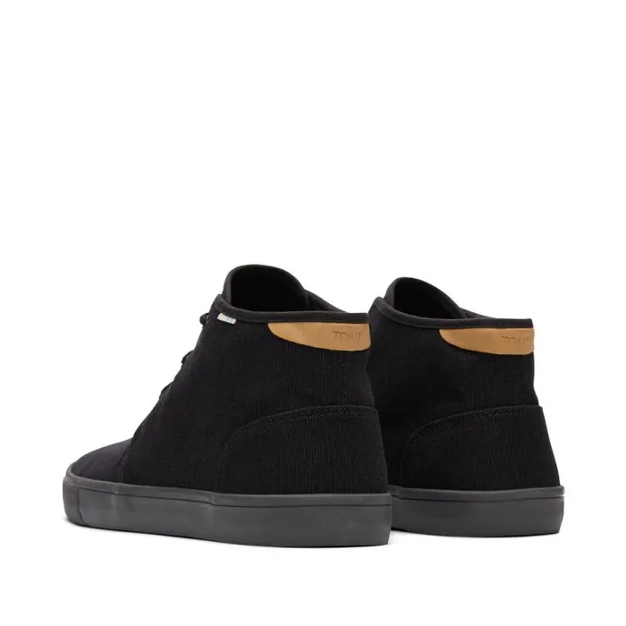 Toms Sneakers Carlo Mid LaceUp Sneaker All Black Heritage Canvas 8211 Men Toms Sneakers Carlo Mid LaceUp Sneaker All Black Heritage Canvas 8211 Men