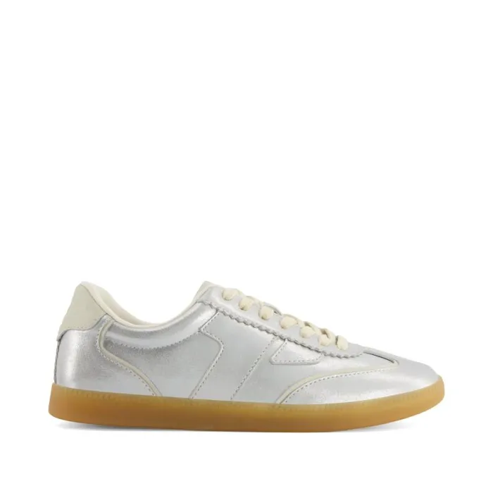 Toms Sneakers Collins Casual LaceUp Sneaker Silver Metallic Leather 8211 Women