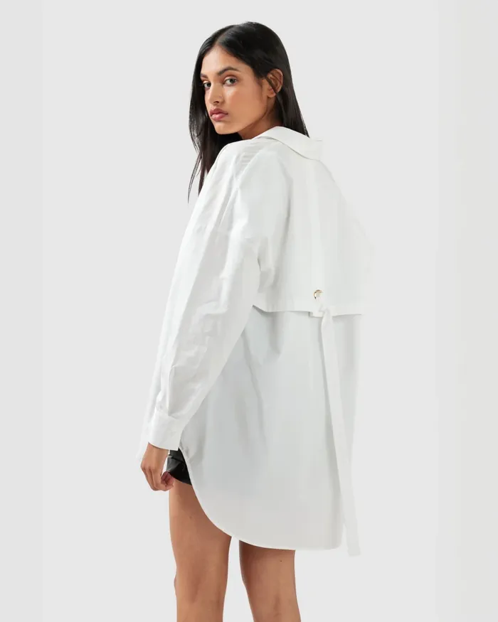 Tops Into You Oversized Shirt 8211 White Belle and Bloom Women