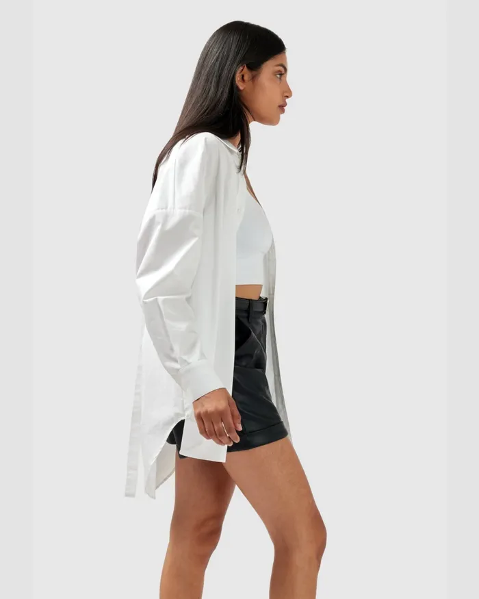 Tops Into You Oversized Shirt 8211 White Belle and Bloom Women