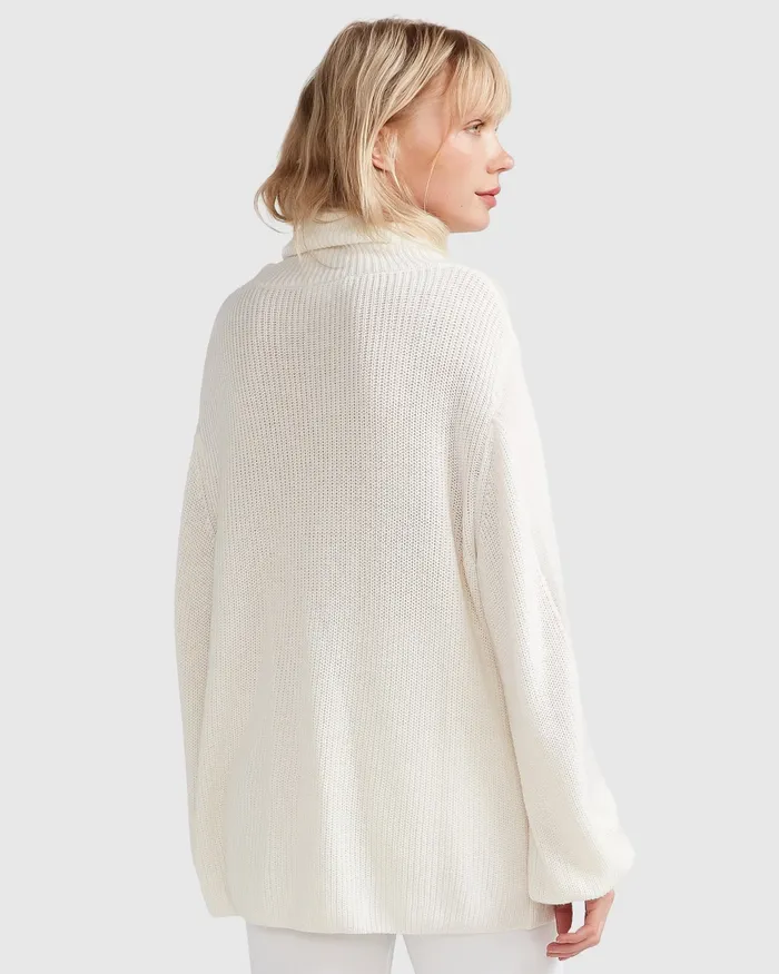 Tops Women Belle and Bloom Nevermind Sheer Panelled Knit 8211 Cream