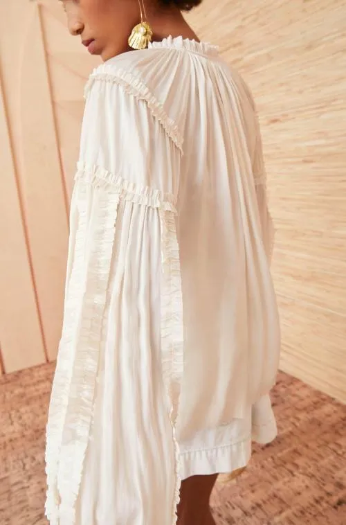 Tops Women Ulla Johnson Maeve Blouse Blanc Tops Women Ulla Johnson Maeve Blouse Blanc
