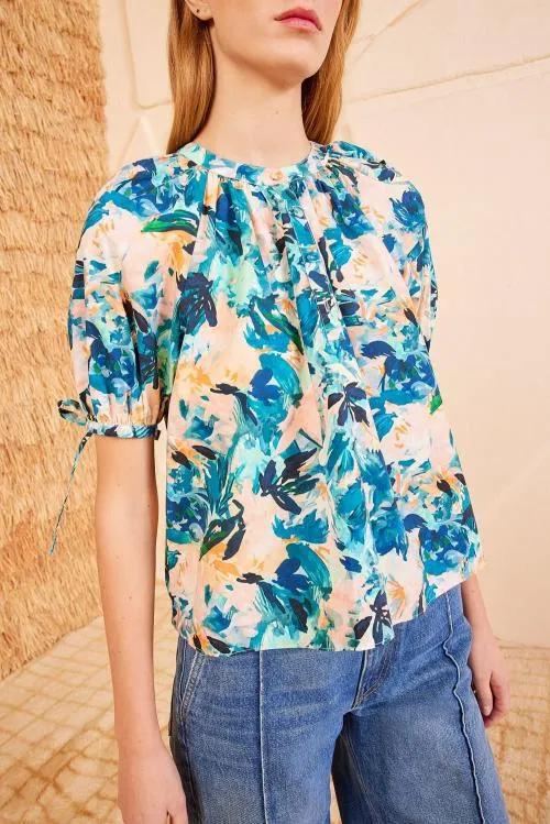 Tops Women Ulla Johnson Vienne Blouse Delphinium