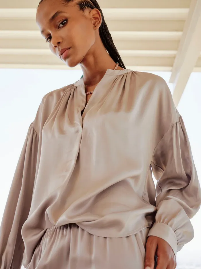 Tops XRENA Women Pebble Grey Mayson Top Tops XRENA Women Pebble Grey Mayson Top