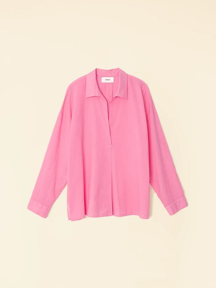 Tops XRENA Women Rose Pink Henry Top