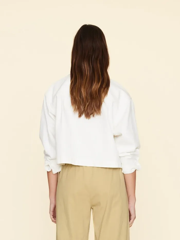 Tops XRENA Women White Nicky Denim Top Tops XRENA Women White Nicky Denim Top