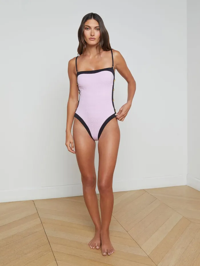 Tory Bandeau OnePiece Swimsuit Light Violetblack Women L039Agence Swimwear