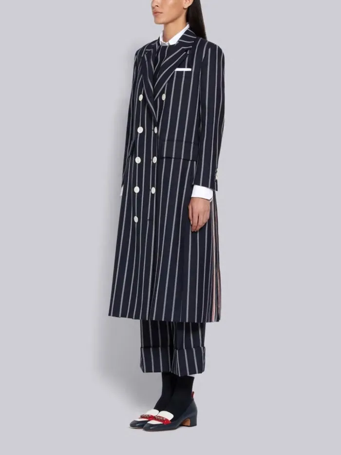 Tricolor Calfskin Penny Loafer Block Heel Rwbwht Women Thom Browne Heels