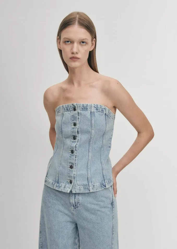Troyes Blue Denim Tank Women ALOHAS Tops