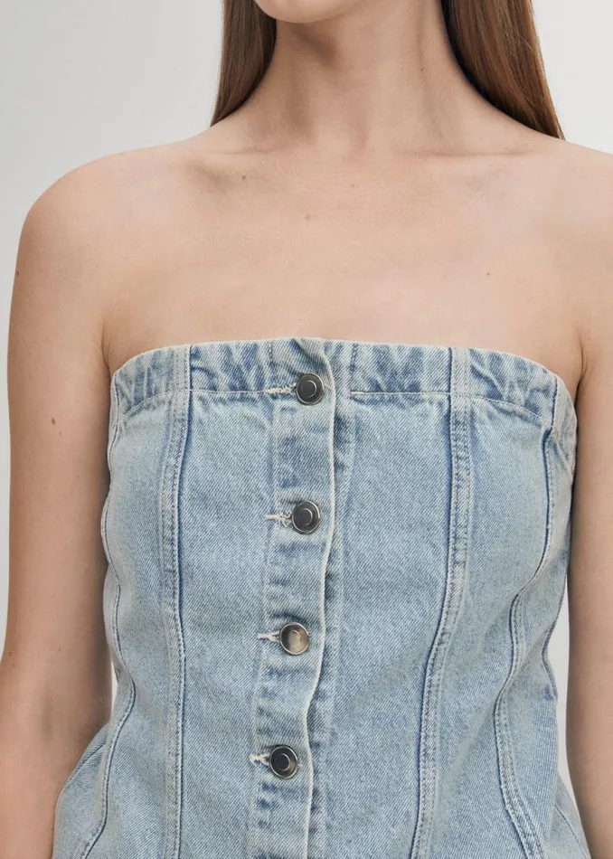 Troyes Blue Denim Tank Women ALOHAS Tops